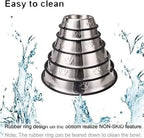 Stainless Steel Pet Feeding Bowls Set of 2 Non-Slip Food and Water Dishes Dogs and Cats - High Living - 4A's Global