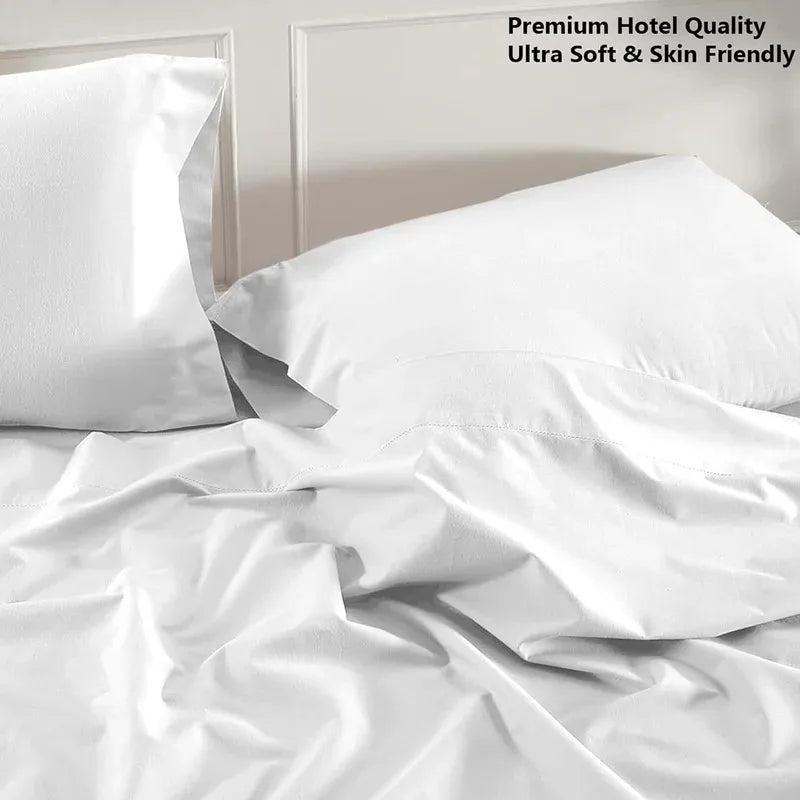 High Living Luxury Percale Poly-Cotton Flat Sheet | 180 Thread Count Bedding - 4A's Global