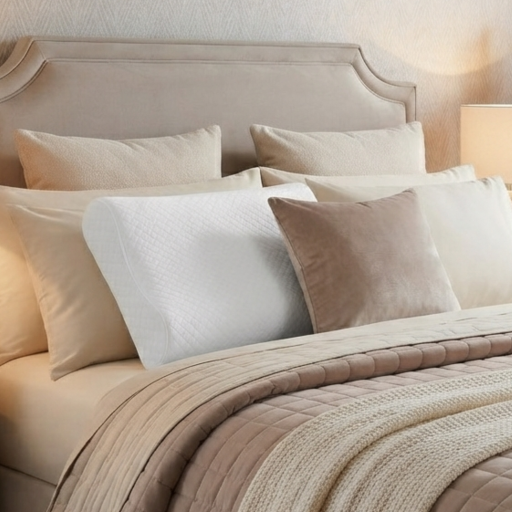 Contour Memory Foam Pillow Bamboo Cool Max Cover Multi Height Ergonomic - 4AS - 4A's Global