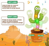 Dancing Singing Talking Repeating Cactus Toy with Flashing LED Lights – Interactive Musical Plush Toy for Kids, Boys & Girls | Voice Mimic & 120 Songs | Fun Birthday Gift - 4A's Global
