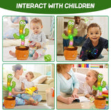 Dancing Singing Talking Repeating Cactus Toy with Flashing LED Lights – Interactive Musical Plush Toy for Kids, Boys & Girls | Voice Mimic & 120 Songs | Fun Birthday Gift - 4A's Global