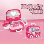 Kids Beauty Salon Role Play Toy Set – 15/19pcs Pretend Play Makeup & Jewelry Vanity Case with Accessories - 4A's Global