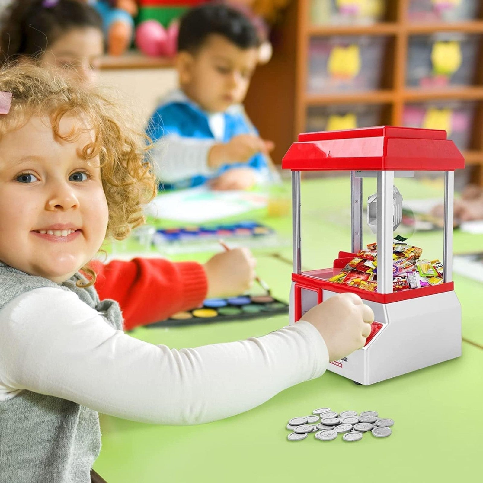 Candy Grabber Machine for Kids – Mini Claw Arcade Game Toy with Music & 20 Coins - 4A's Global