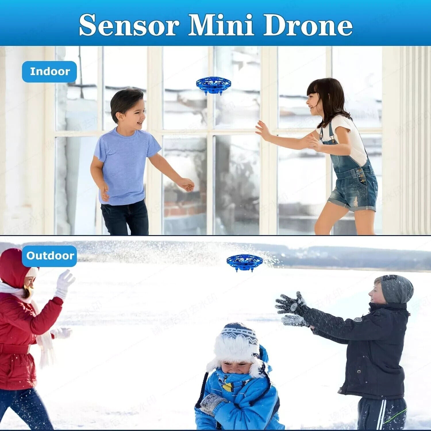 Flying Spinner Toy – Hand-Controlled Mini Drone with RGB Lights, 360° - 4A's Global