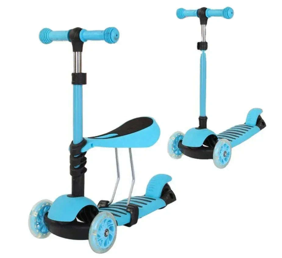 5 in 1 Kids Kick Scooter for kids Lightweight 3 Wheels Scooter Foldable Adjustable Height Easy Turning 3 Wheel Scooter Kids Boys Girls - 4A's Global