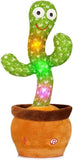 Dancing Singing Talking Repeating Cactus Toy with Flashing LED Lights – Interactive Musical Plush Toy for Kids, Boys & Girls | Voice Mimic & 120 Songs | Fun Birthday Gift - 4A's Global