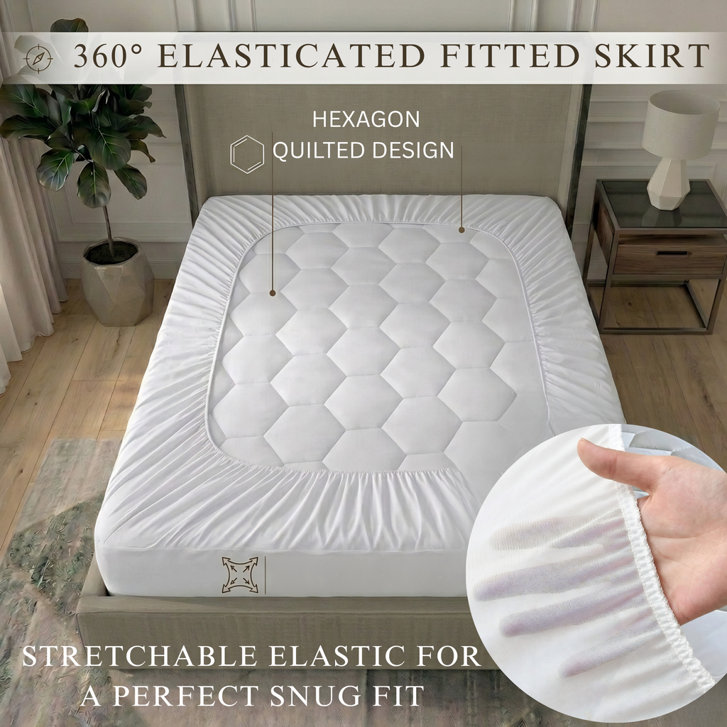 Premium 30cm Extra Deep Waterproof Mattress Protector | Breathable & Noiseless | White | UK Sizes (Single, Double, King, Super King) - 4A's Global