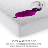 High Living Waterproof Mattress Protector Terry Towel Fitted Bedsheets,  Topper Cover Non Noisy Breathable